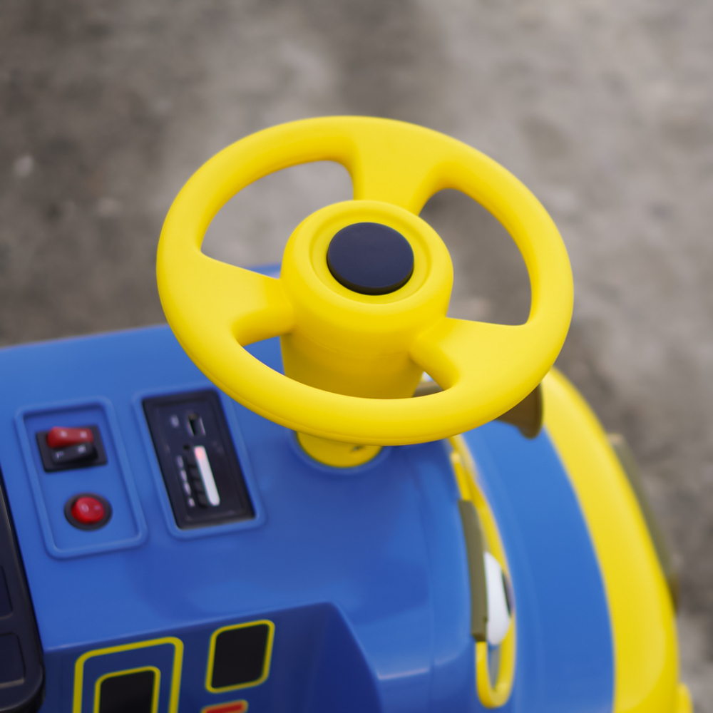 Electric Ride-On Train for 2 Children, Ages 3–6, CHUGGINGTON, 12V 90W, Soft Wheels, Blue [17]