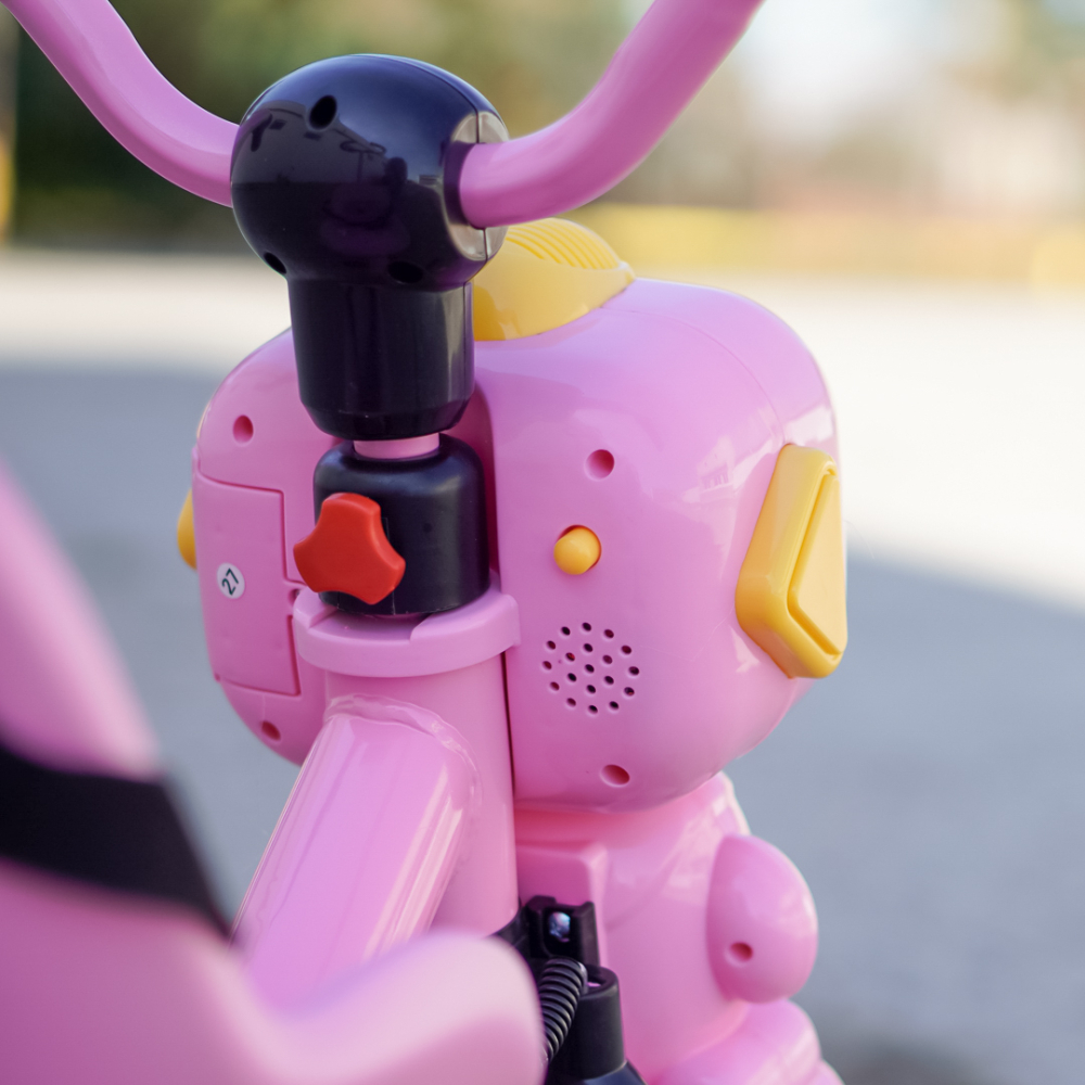 3-in-1 GRobo Tricycle with Parent Handle for Kids Aged 1-4 Years, EVA Wheels, Pedals, Safety Belt, Storage Compartment, pink [14]