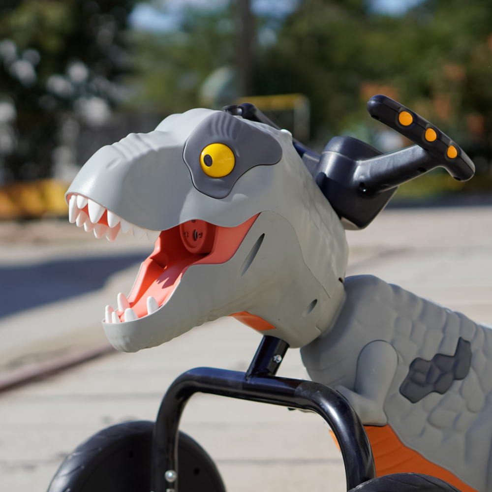 Tricicleta cu pedale T-Rex drift 360, copii 3-6 ani, gri [8]