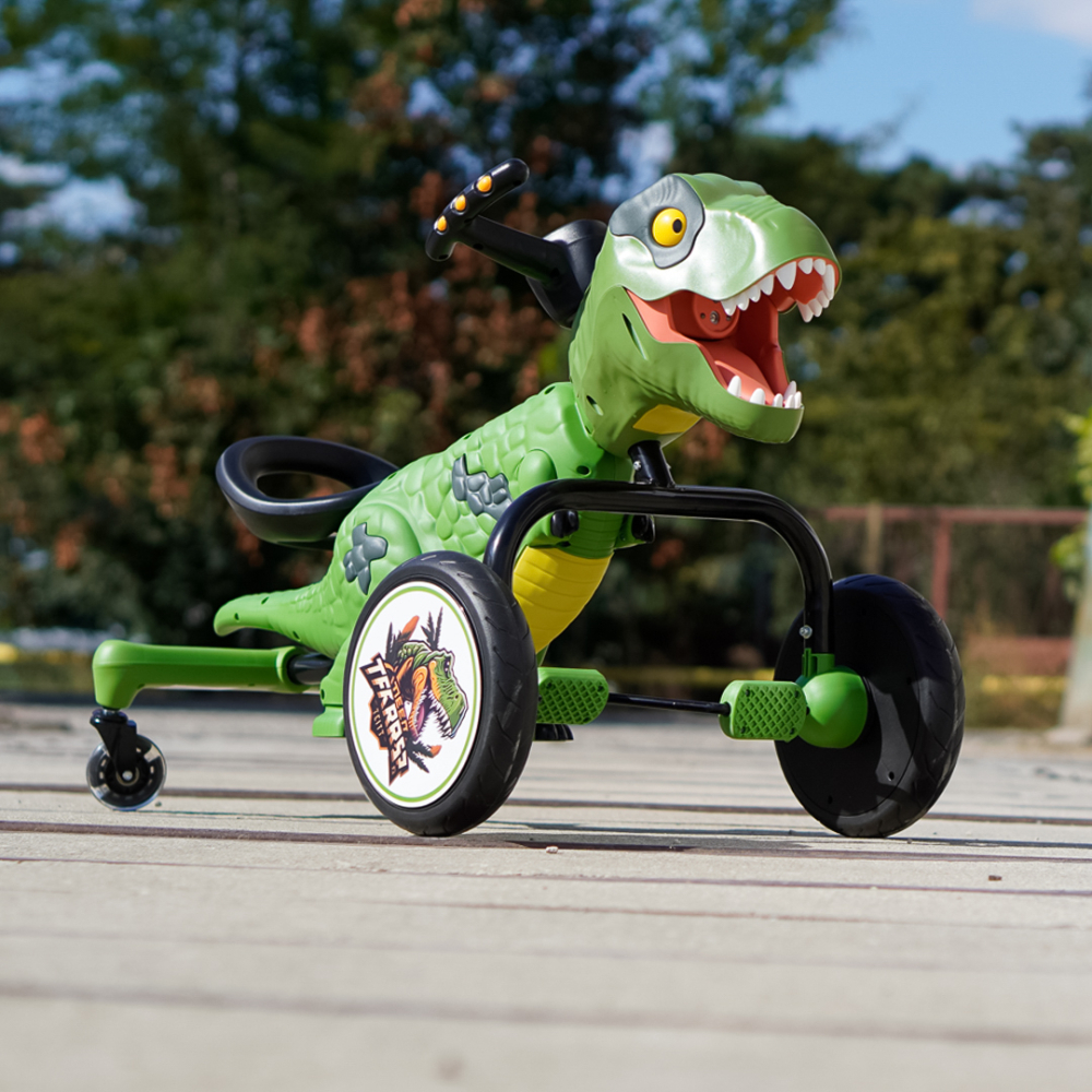 Tricicleta cu pedale T-Rex drift 360, copii 3-6 ani, verde [2]