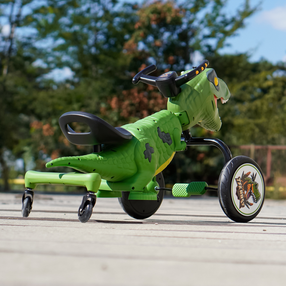 Tricicleta cu pedale T-Rex drift 360, copii 3-6 ani, verde [4]