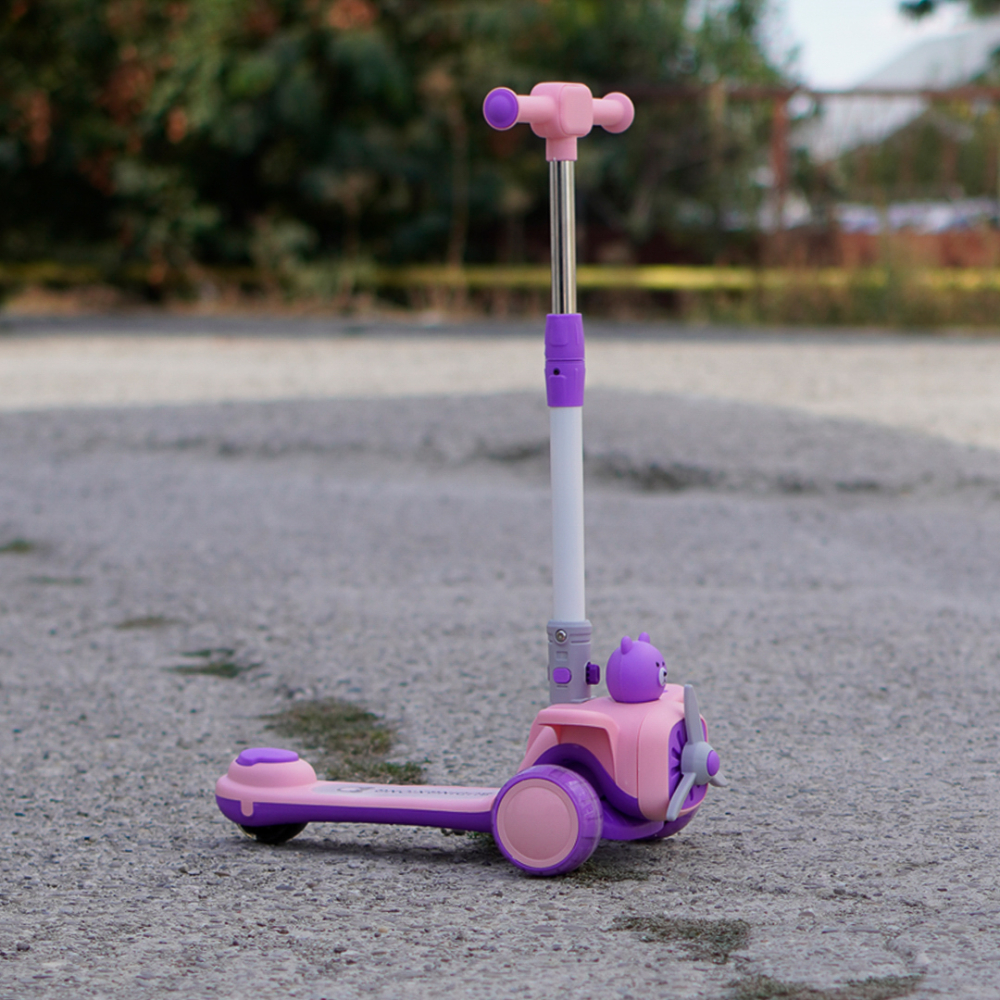 3-in-1 Kids’ Scooter, Ages 2-5 Years, Foldable and Adjustable, LED Lights and Interactive Sounds, Soft Wheels, pink [7]