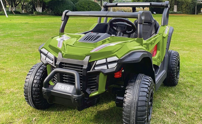 Electric ride on UTV for children Buggy-Truck, 2 seats, 200W, 12V, premium equipped, army green [4]