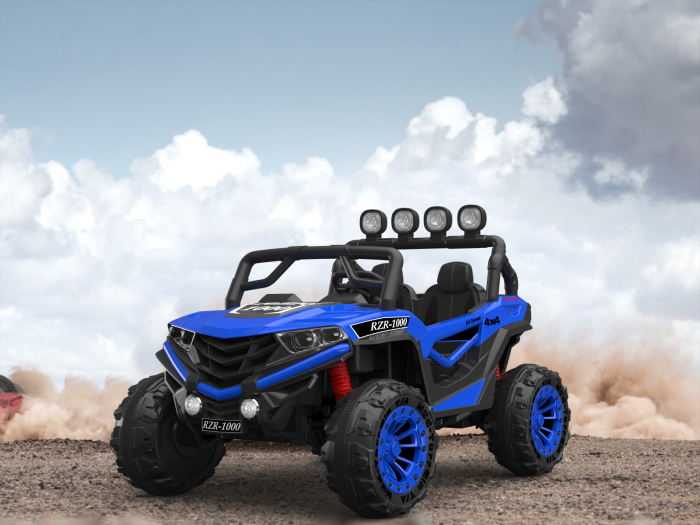 UTV electric 4x4, pentru 2 copii, RZR1000 180W 12V, premium, albastru [17]
