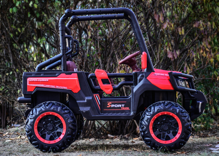 UTV electric 4x4, cu 2 locuri, Super-Carrier, 140W 12V, dotari premium, rosu [4]
