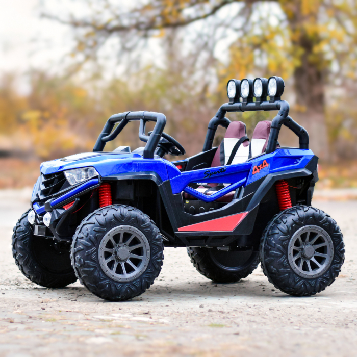 UTV electric 4x4, pentru 2 copii, RZR1000 180W 12V, premium, albastru [5]
