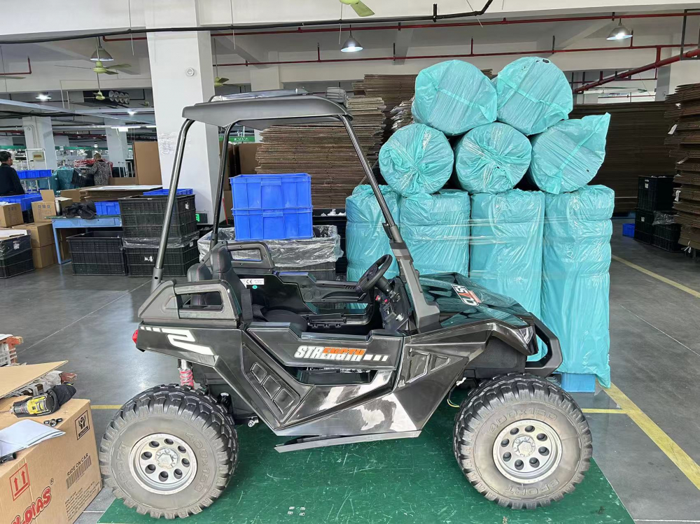 Ride-on electric UTV for children, Buggy XXL, for 4 children, 400W, 24V, 14Ah, premium equiped, roof version, full black [4]