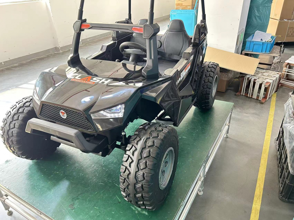 Ride-on electric UTV for children, Buggy XXL, for 4 children, 400W, 24V, 14Ah, premium equiped, roof version, full black [3]