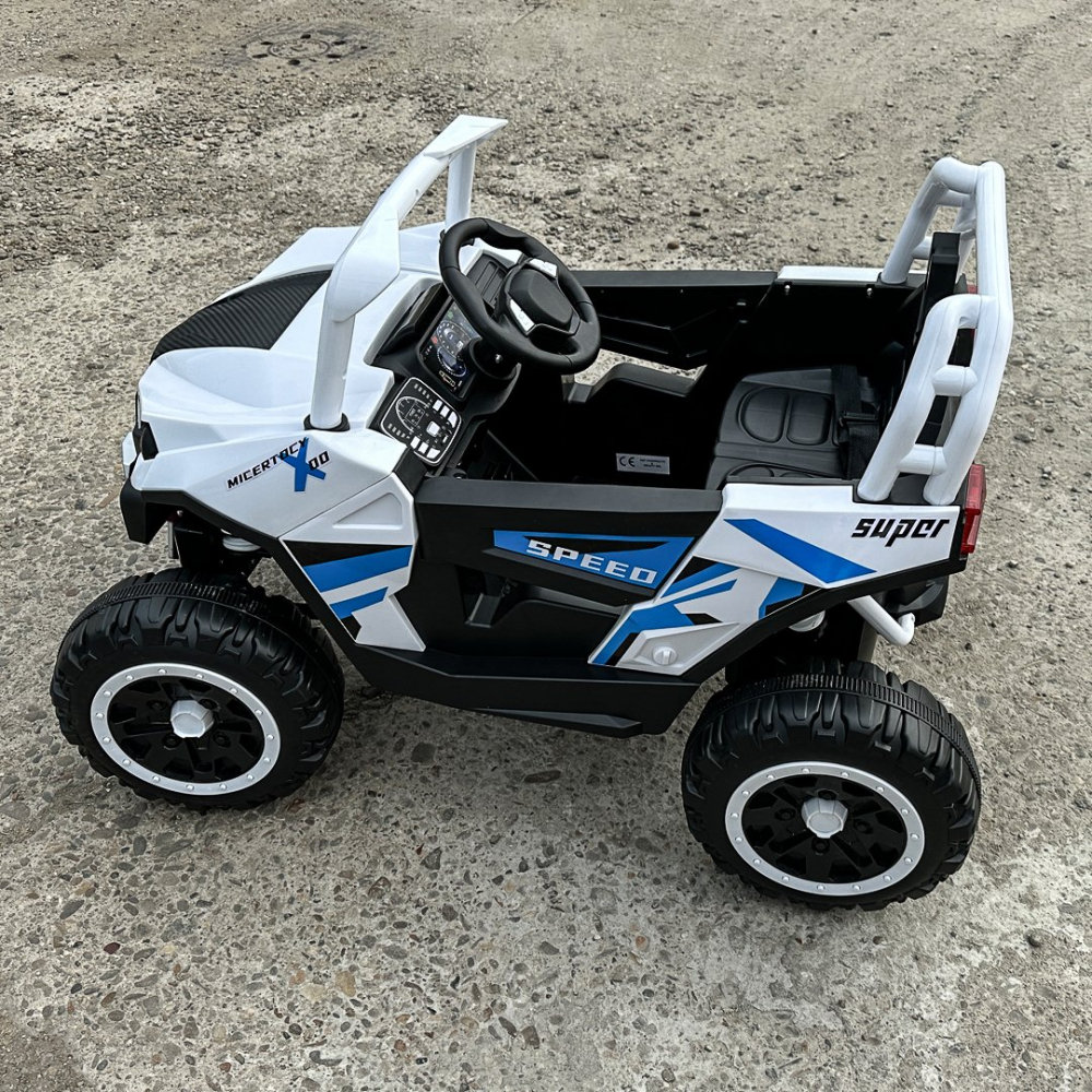 Electric ride-on UTV for children, RSR, 4x4, 120W-12V, soft EVA wheels, ecological leather seat, white [3]