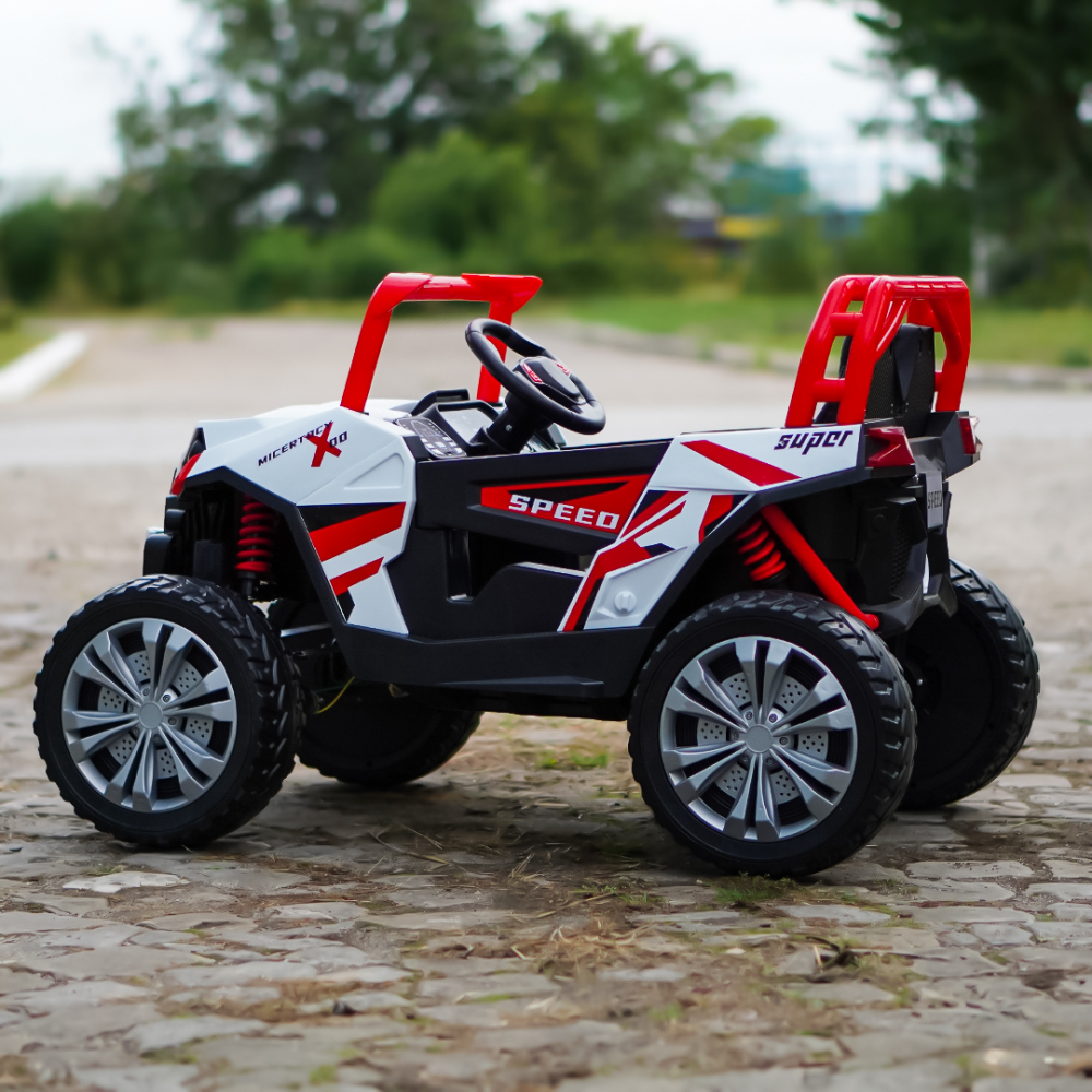 Electric ride-on UTV for children, RSR, 4x4, 120W-12V, soft EVA wheels, ecological leather seat, red [6]