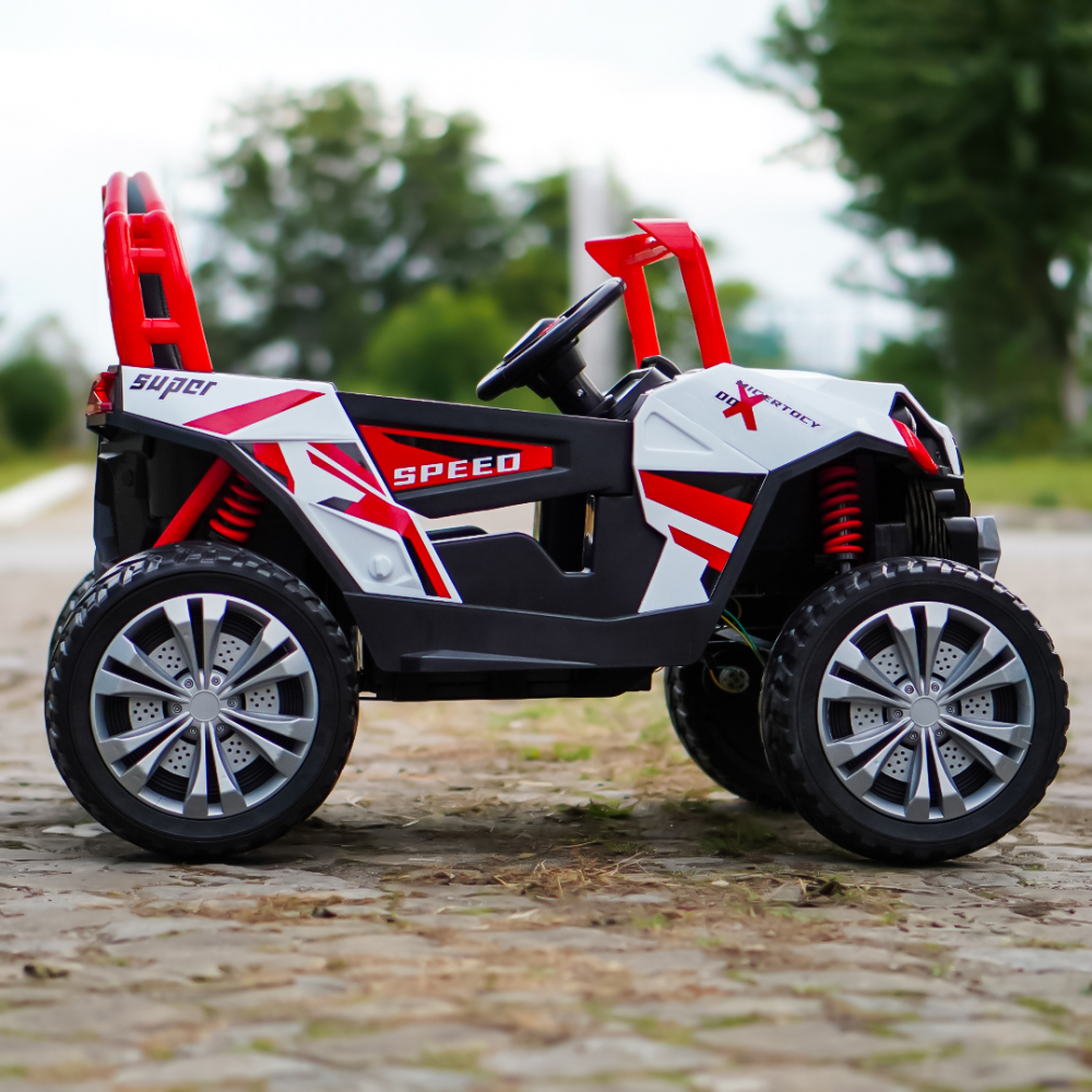 Electric ride-on UTV for children, RSR, 4x4, 120W-12V, soft EVA wheels, ecological leather seat, red [10]
