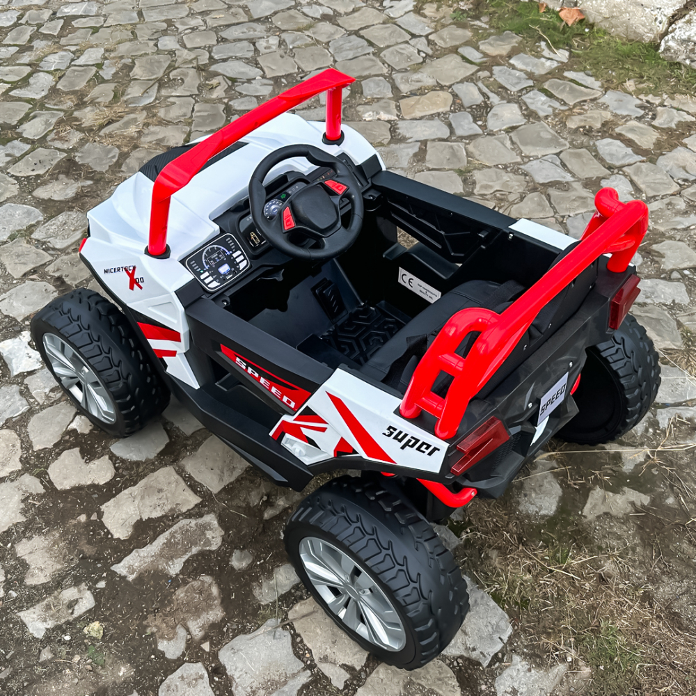 Electric ride-on UTV for children, RSR, 4x4, 120W-12V, soft EVA wheels, ecological leather seat, red [18]