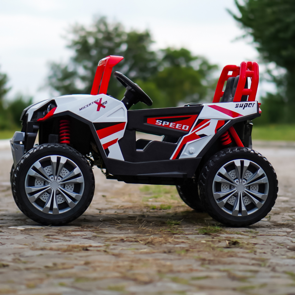 Electric ride-on UTV for children, RSR, 4x4, 120W-12V, soft EVA wheels, ecological leather seat, red [5]