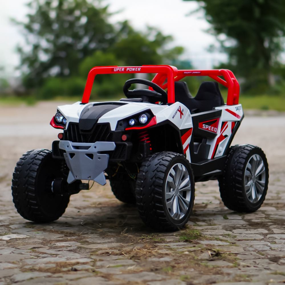 Electric ride-on UTV for children, RSR, 4x4, 120W-12V, soft EVA wheels, ecological leather seat, red [3]