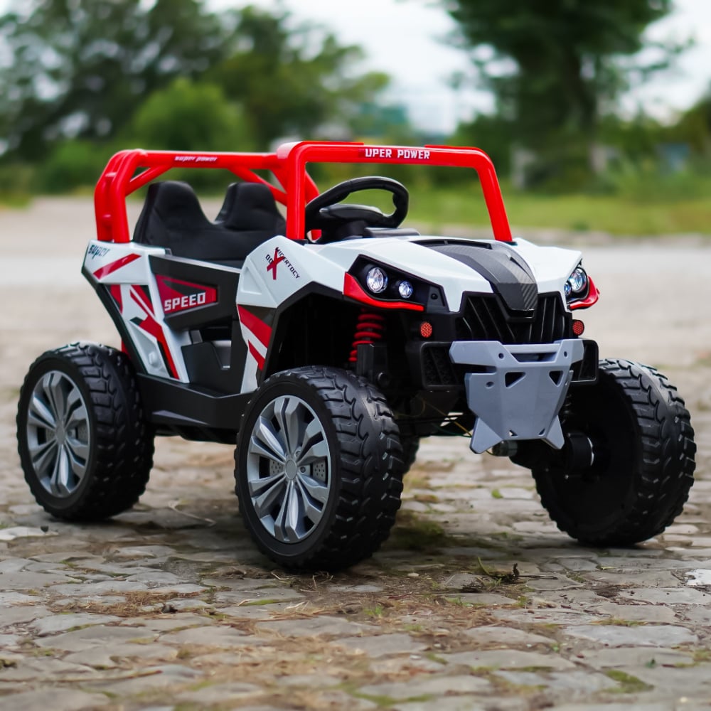 Electric ride-on UTV for children, RSR, 4x4, 120W-12V, soft EVA wheels, ecological leather seat, red [11]