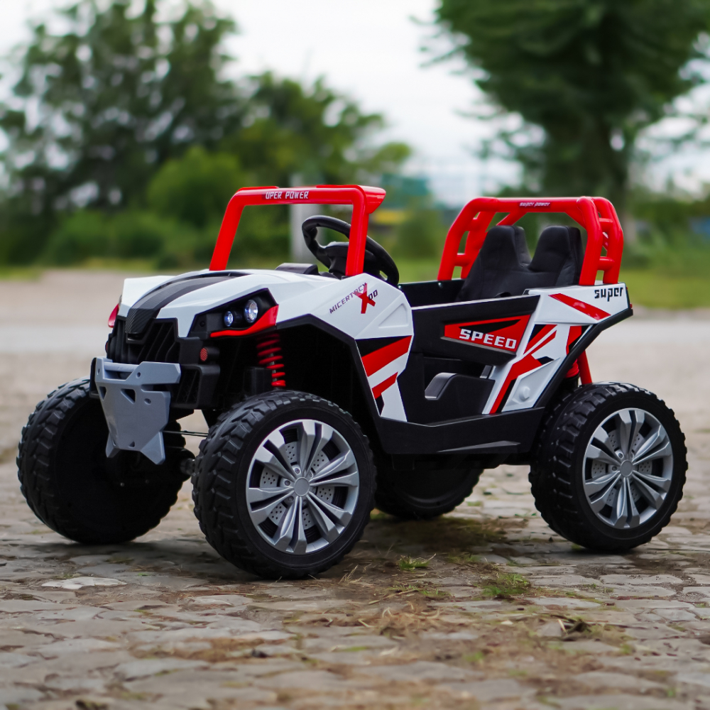 Electric ride-on UTV for children, RSR, 4x4, 120W-12V, soft EVA wheels, ecological leather seat, red [4]