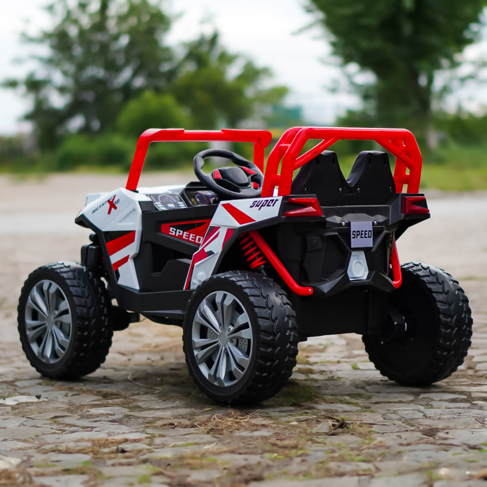 Electric ride-on UTV for children, RSR, 4x4, 120W-12V, soft EVA wheels, ecological leather seat, red [7]