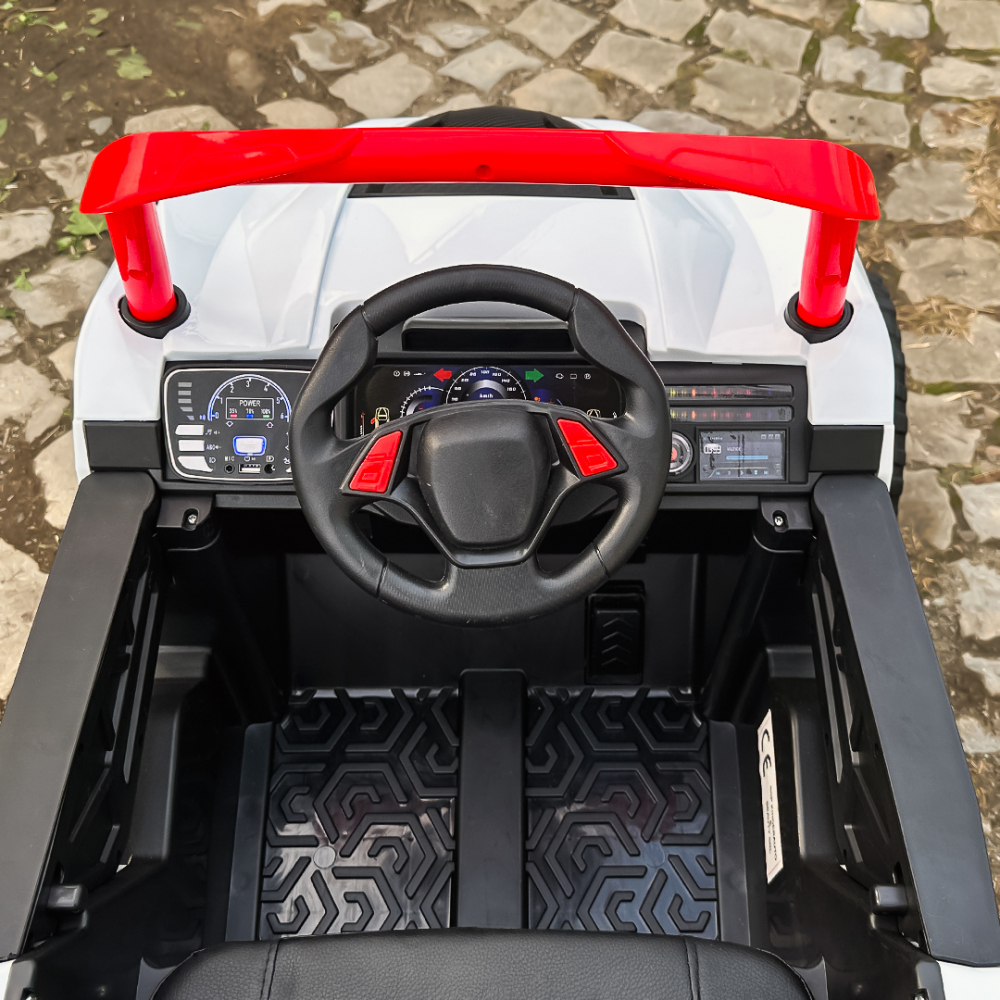 Electric ride-on UTV for children, RSR, 4x4, 120W-12V, soft EVA wheels, ecological leather seat, red [16]