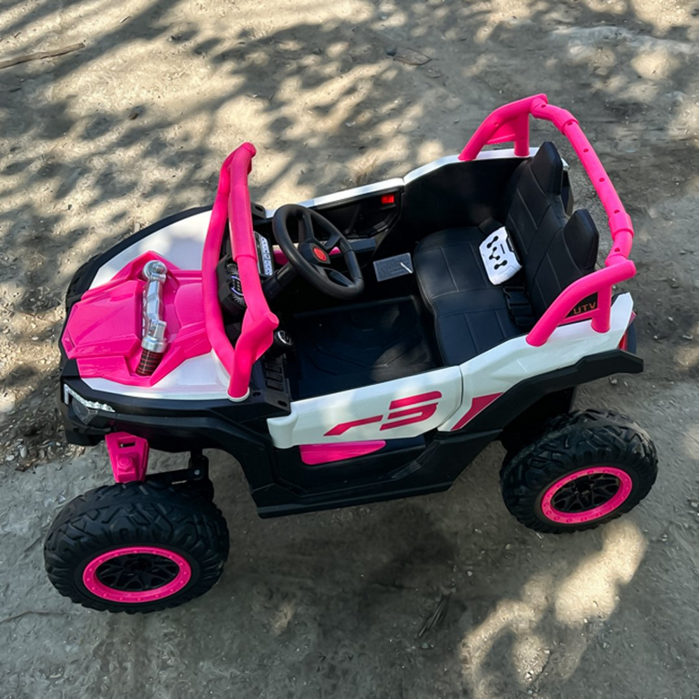 UTV electric copii Warrior, 4x4, 120W, 12V 7Ah, premium, roz [7]