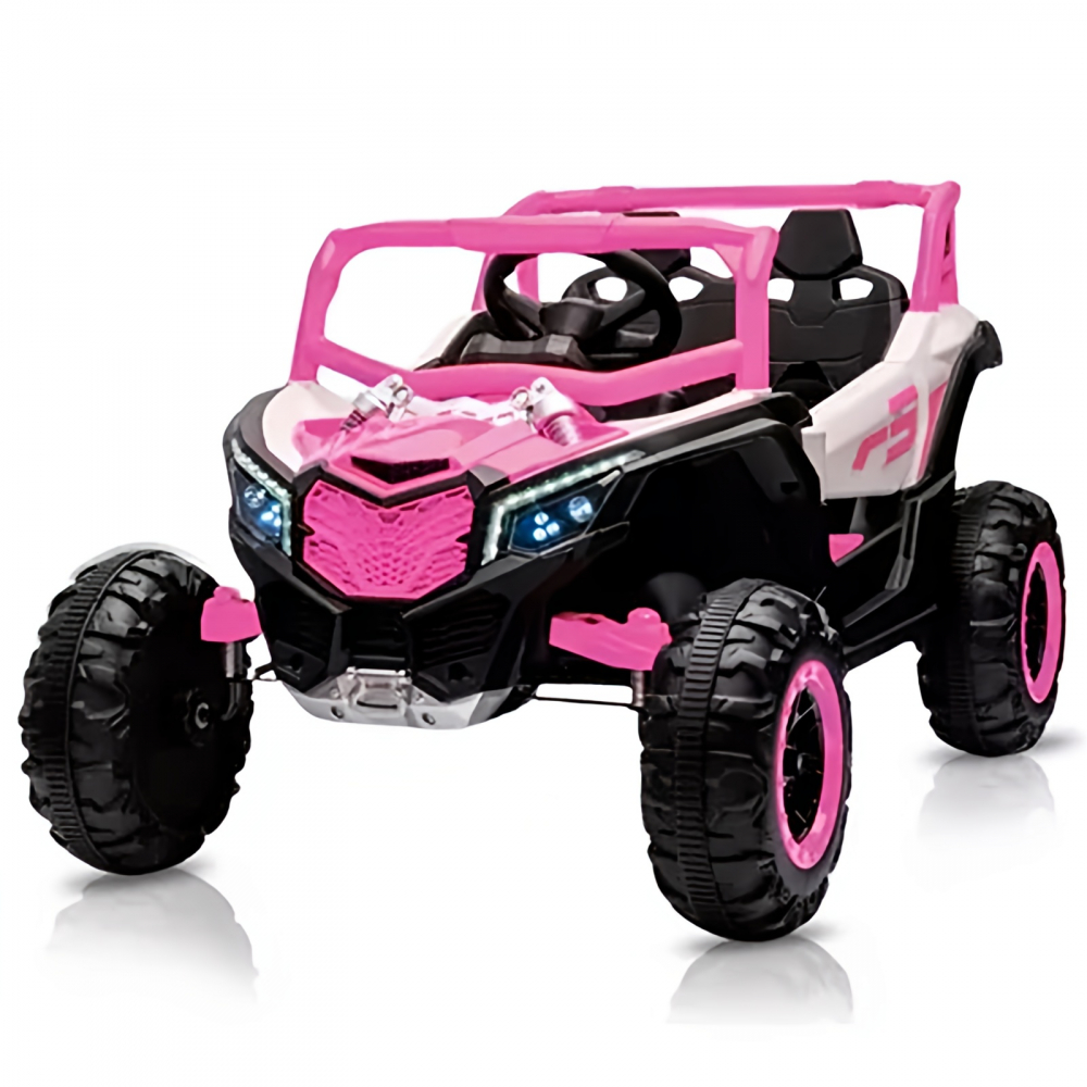 UTV electric copii Warrior, 4x4, 120W, 12V 7Ah, premium, roz [1]