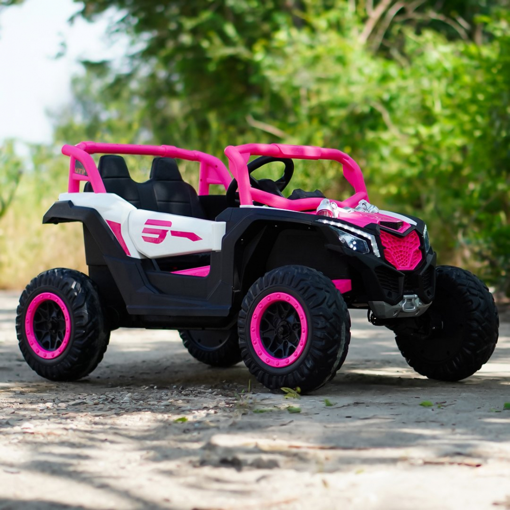UTV electric copii Warrior, 4x4, 120W, 12V 7Ah, premium, roz [10]