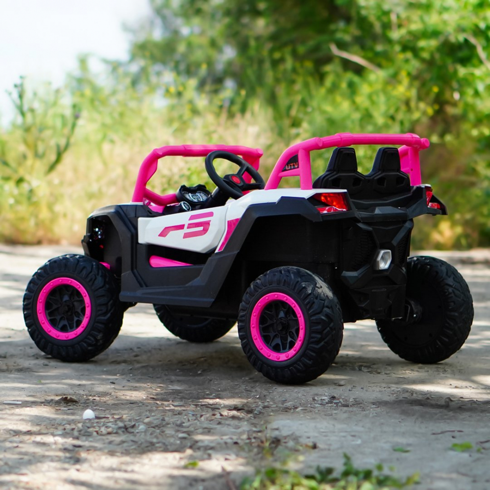 UTV electric copii Warrior, 4x4, 120W, 12V 7Ah, premium, roz [9]