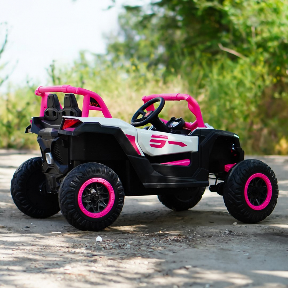 UTV electric copii Warrior, 4x4, 120W, 12V 7Ah, premium, roz [8]