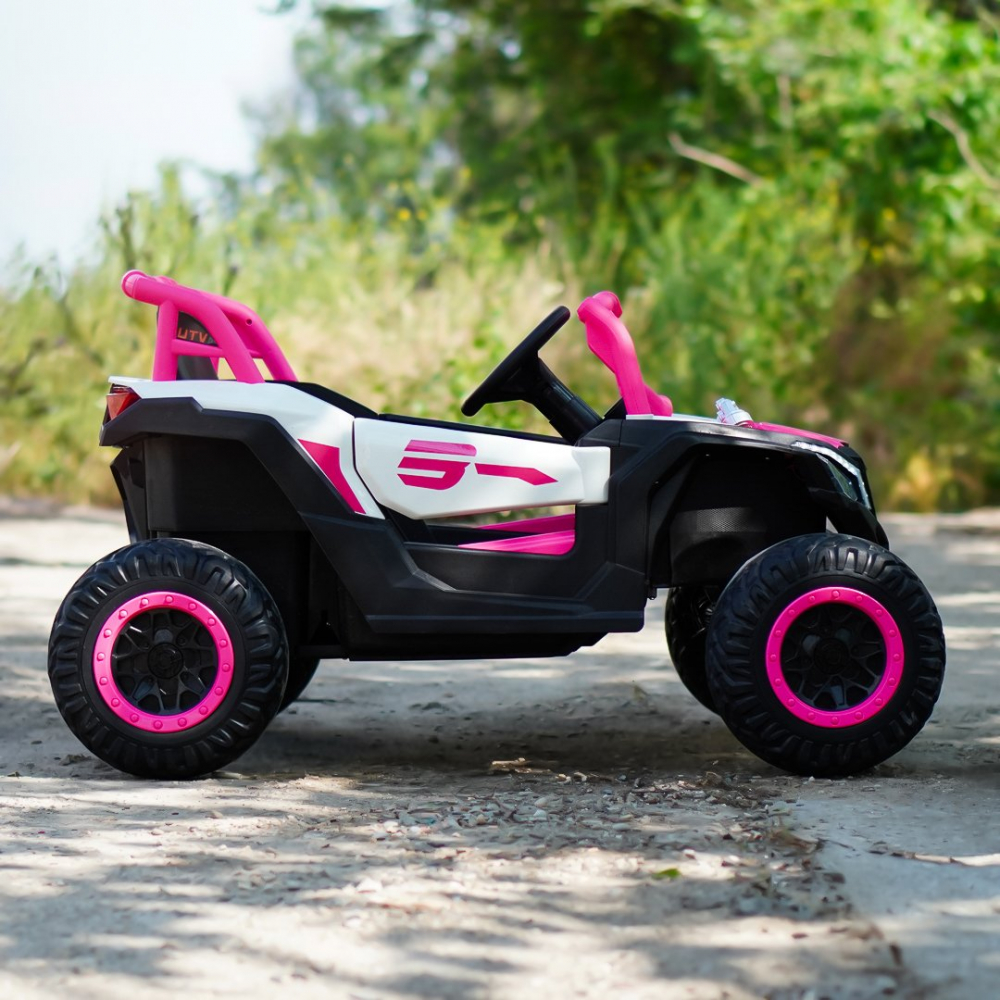 UTV electric copii Warrior, 4x4, 120W, 12V 7Ah, premium, roz [6]