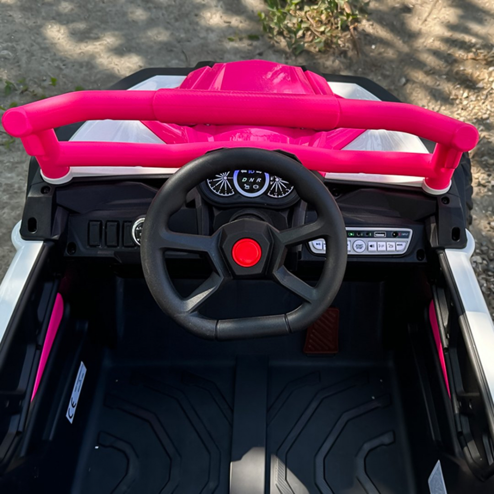 UTV electric copii Warrior, 4x4, 120W, 12V 7Ah, premium, roz [11]