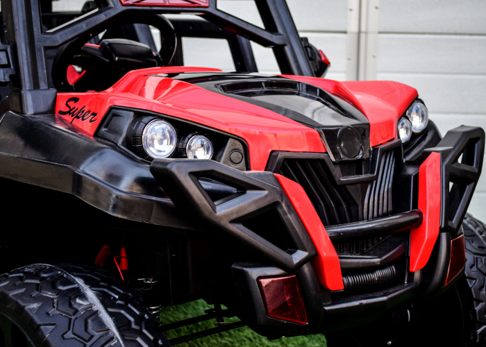 UTV electric Victoria, pentru 2 copii, 140W 12V, scaun tapitat, roti EVA, rosu [9]
