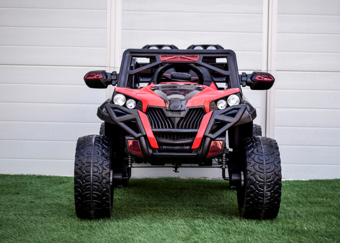 UTV electric Victoria, pentru 2 copii, 140W 12V, scaun tapitat, roti EVA, rosu [2]