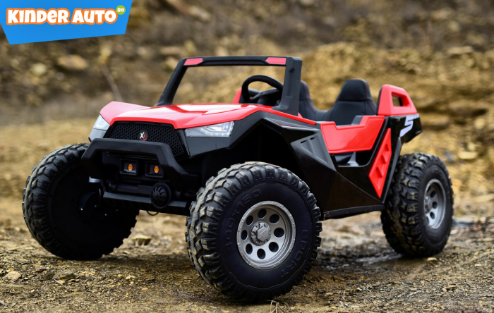 UTV electric pentru copii BJX1928, tractiune 4x4, 300W putere, 24V, premium, rosu [4]