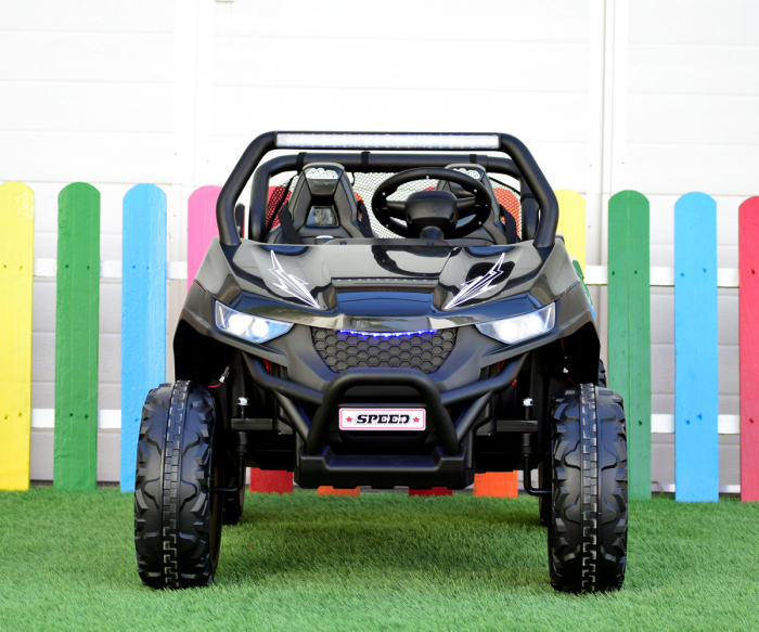 Electric UTV for children with 2 seats, BJS612, 90W 12V, bluetooth, black [4]