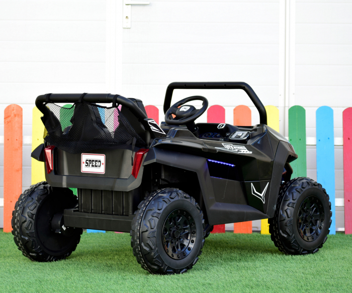 Electric UTV for children with 2 seats, BJS612, 90W 12V, bluetooth, black [6]