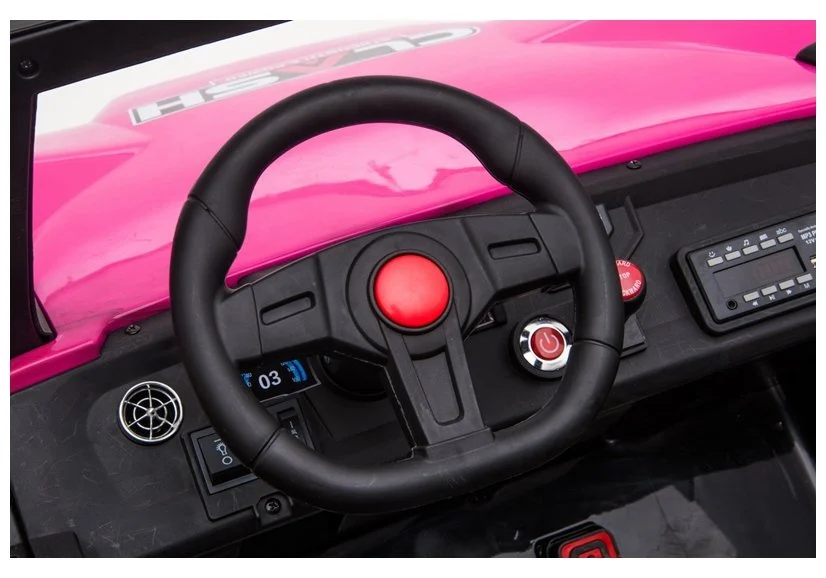 Ride on electric UTV for children with 4 seats, Buggy XXL, 400W, 24V 14Ah, PREMIUM, pink [4]