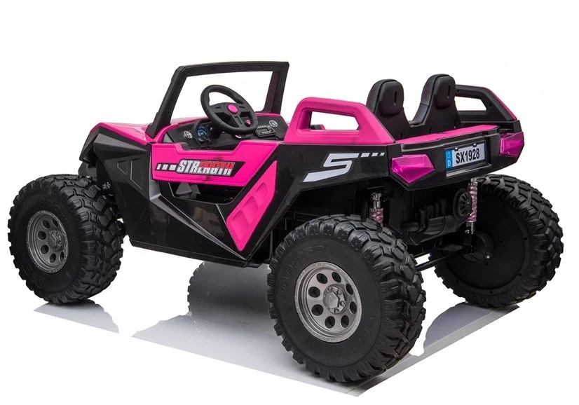Ride on electric UTV for children with 4 seats, Buggy XXL, 400W, 24V 14Ah, PREMIUM, pink [2]