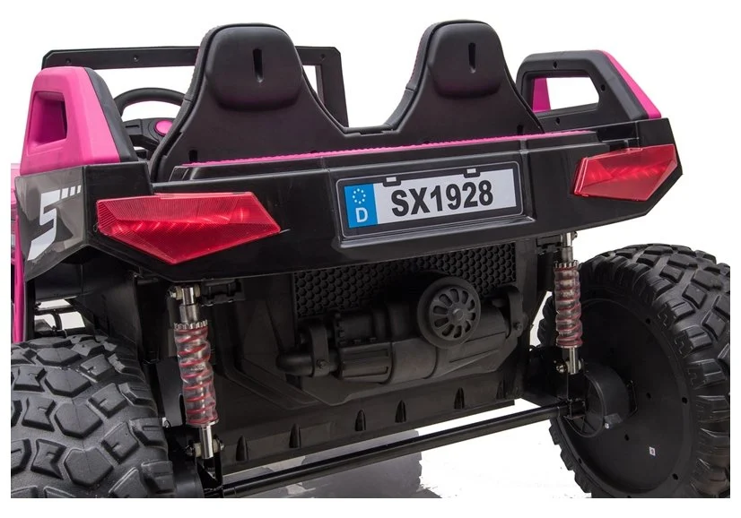 Ride on electric UTV for children with 4 seats, Buggy XXL, 400W, 24V 14Ah, PREMIUM, pink [8]
