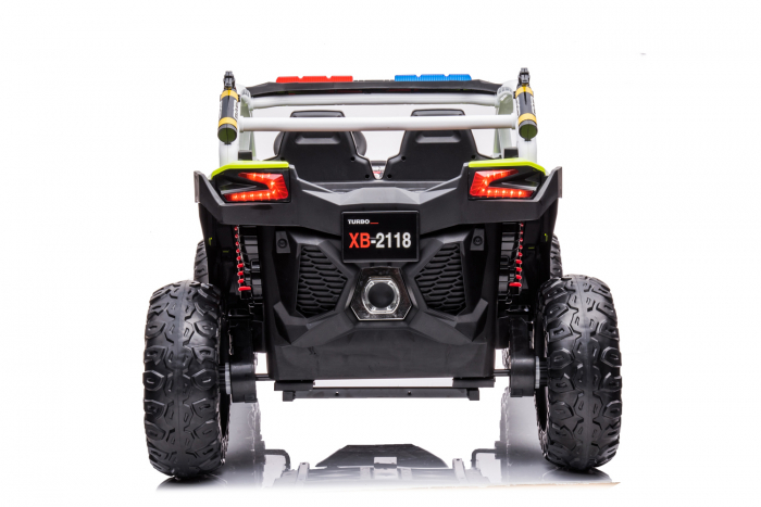 Police ride-on UTV XB2118, 4x4, 220W, 12V, double leather seat, bluetooth, verde [12]