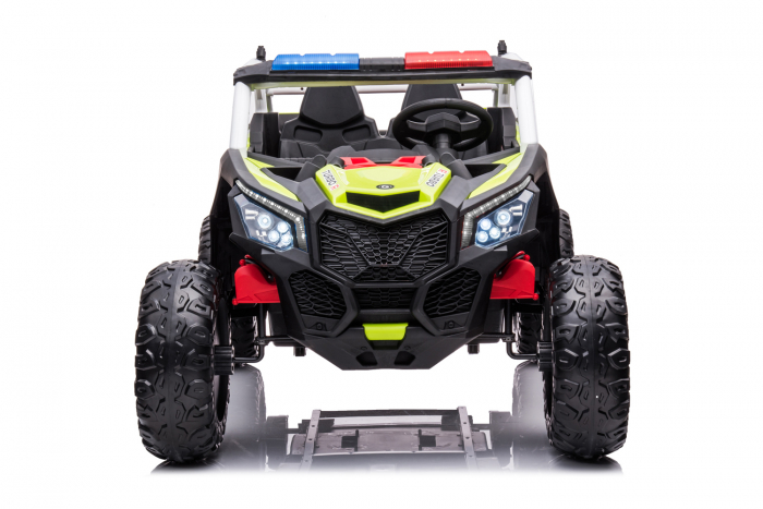 Police ride-on UTV XB2118, 4x4, 220W, 12V, double leather seat, bluetooth, verde [2]