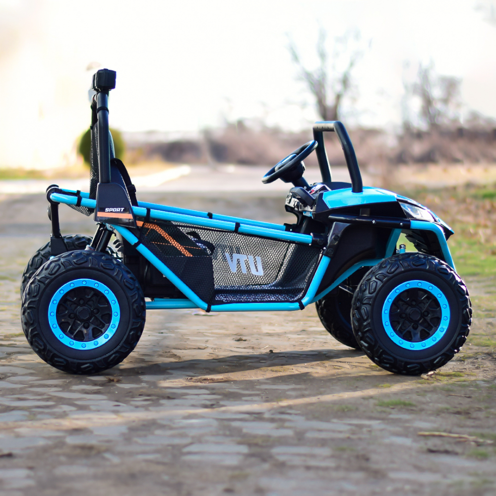 UTV electric pentru copii Dune-Buggy, 2 locuri, 300W, 24V, roti MOI, albastru [10]