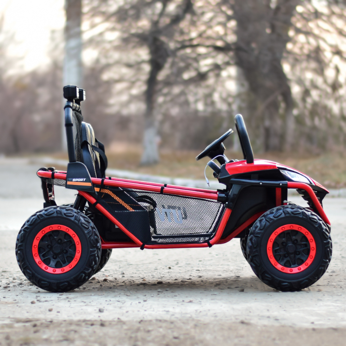 UTV electric pentru copii Dune-Buggy, 2 locuri, 300W, 24V, roti MOI, rosu [5]