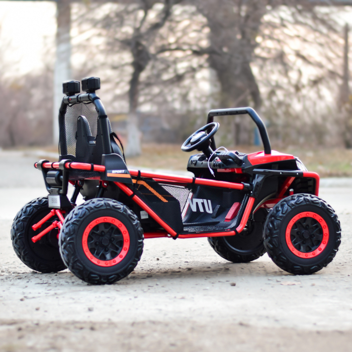 UTV electric pentru copii Dune-Buggy, 2 locuri, 300W, 24V, roti MOI, rosu [6]