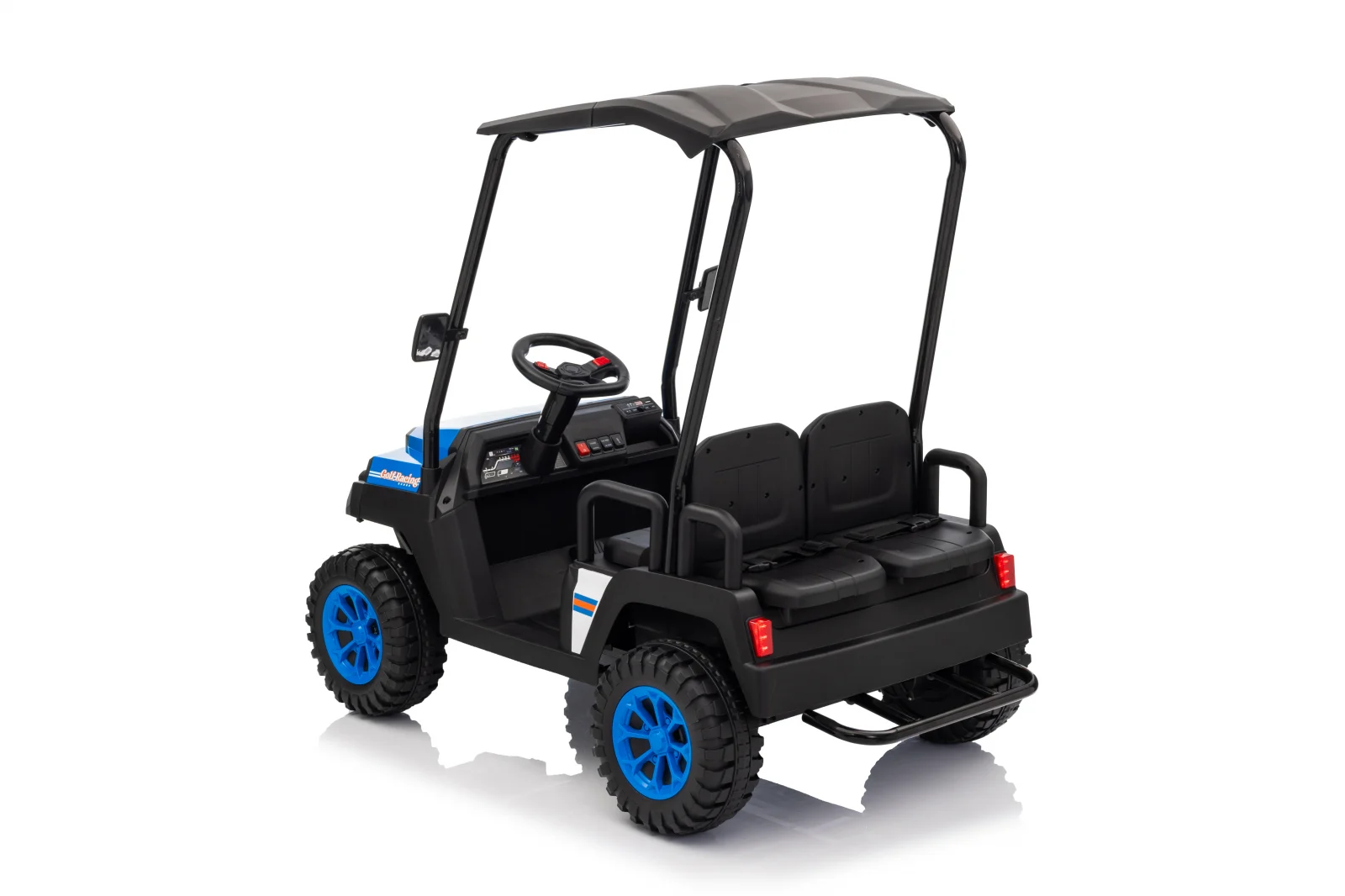UTV electric pentru copii, Golf-Kart, 400W, 4 locuri, 24V 7Ah, roti moi, albastru [4]