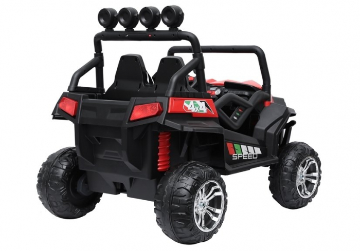 UTV electric pentru copii Golf-Kart S2588, 4 motoare, roti moi, scaun dublu tapitat 180W PREMIUM #Rosu [12]