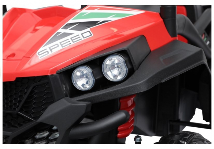 UTV electric pentru copii Golf-Kart S2588, 4 motoare, roti moi, scaun dublu tapitat 180W PREMIUM #Rosu [13]