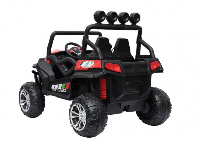 UTV electric pentru copii Golf-Kart S2588, 4 motoare, roti moi, scaun dublu tapitat 180W PREMIUM #Rosu [10]
