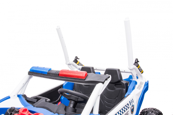 Police ride-on UTV XB2118, 4x4, 220W, 12V, double leather seat, bluetooth, blue [19]