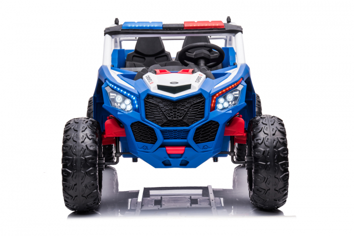 Police ride-on UTV XB2118, 4x4, 220W, 12V, double leather seat, bluetooth, blue [6]