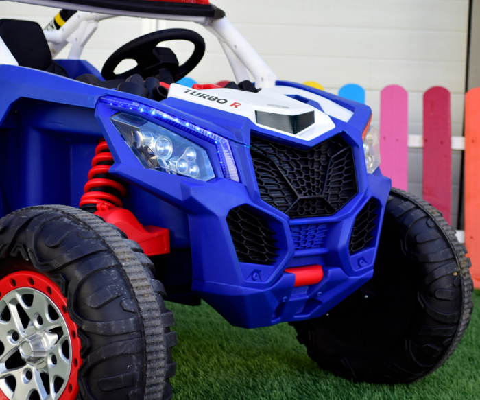 Police ride-on UTV XB2118, 4x4, 220W, 12V, double leather seat, bluetooth, blue [13]