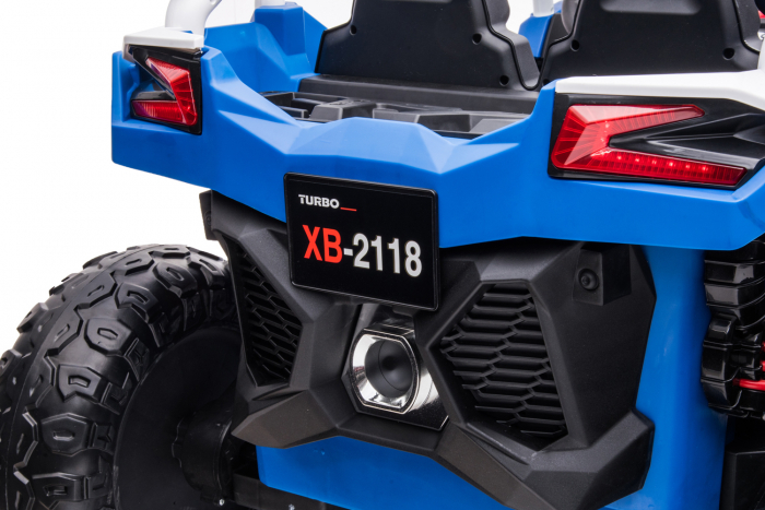 Police ride-on UTV XB2118, 4x4, 220W, 12V, double leather seat, bluetooth, blue [9]
